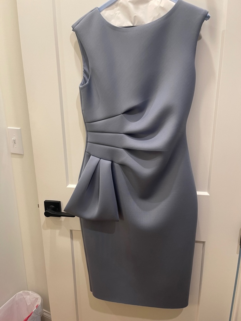 Eliza J Sleeveless Draped Midi Dress in Steel Blue